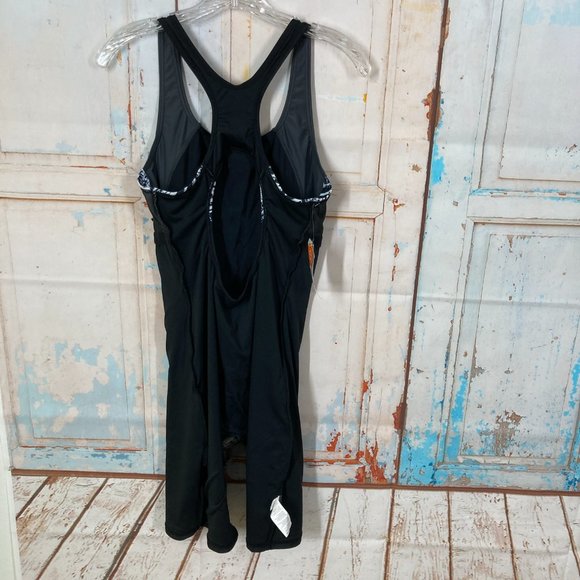 My Charmo Size L Women’s One Piece Swimsuit Boy Short Leg Black White Dive Yoga - Picture 7 of 16